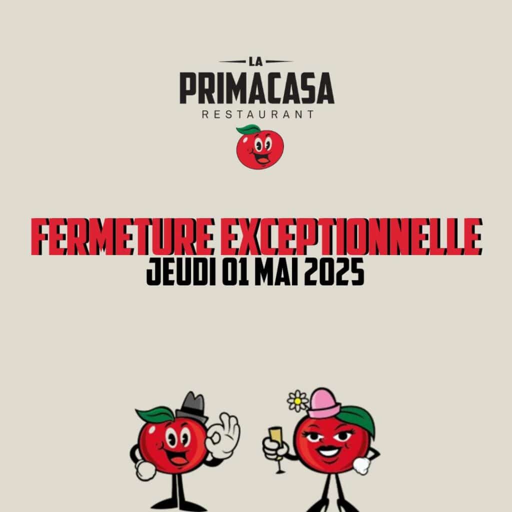 Primacasa - Fermeture 1er mai